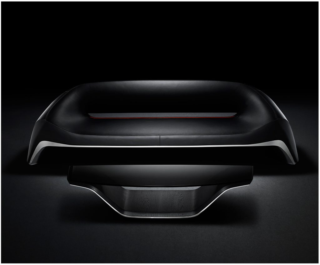 The sofa is a collaboration between Mazda and Italian furniture builders. The sofa is a collaboration between Mazda and Italian furniture builders.